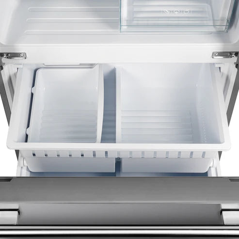 FORNO Gallipoli 35" 17.5 cu. ft. French Door Built-In Refrigerator in Stainless Steel with Ice Maker and Modern Trim Kit, FFFFD1974-35MG
