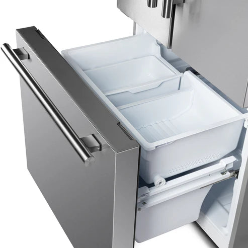 FORNO Gallipoli 35" 17.5 cu. ft. French Door Built-In Refrigerator in Stainless Steel with Ice Maker and Grill Trim Kit, FFFFD1974-35SG