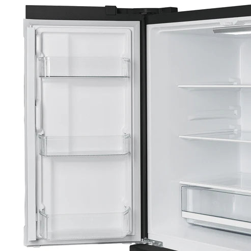 FORNO Espresso Moena 36" 19.2 cu. ft. Refrigerator with Ice Maker in Black with Antique Brass Handles, FFRBI1820-36BLK