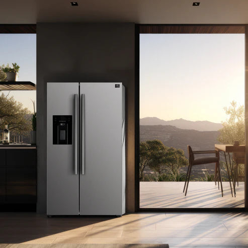 FORNO Salerno 36" 20 cu. ft. Side-by-Side Built-In Refrigerator with Water and Ice Dispenser, FFRBI1844-36SB