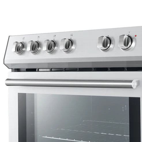 FORNO Espresso Leonardo 30" 5 cu. ft. Electric Range in Stainless Steel with Silver Handles, FFSEL6012-30