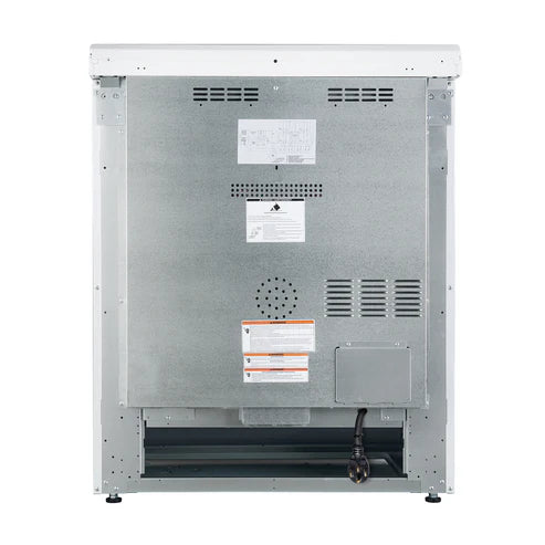 FORNO Espresso Leonardo 30" 5 cu. ft. Electric Range in White with Antique Brass Handles, FFSEL6012-30WHT