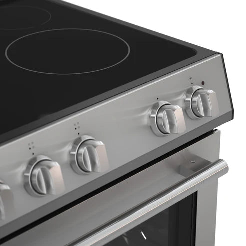 FORNO Espresso Leonardo 30" 5 cu. ft. Electric Range in Stainless Steel with Silver Handles, FFSEL6012-30