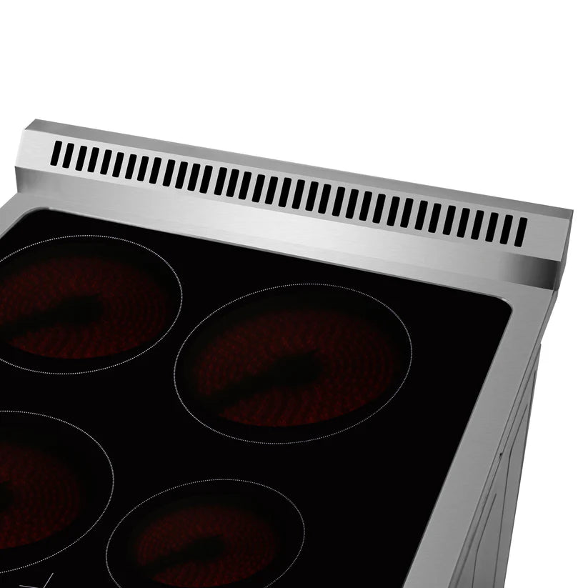 FORNO Loiano 24" 2.3 cu. ft. Freestanding Electric Range with 4 Element Burners in Stainless Steel, FFSEL6069-24