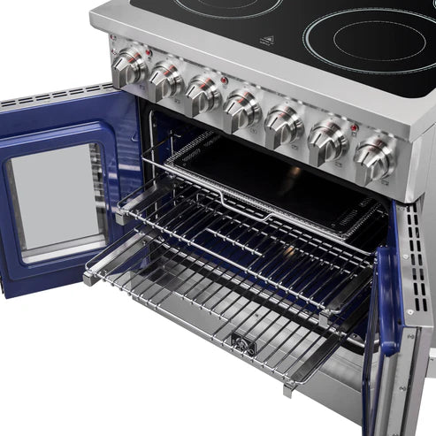 FORNO Massimo 30" 4.32 cu. ft. Freestanding French Door Electric Range with 5 Elements, FFSEL6955-30
