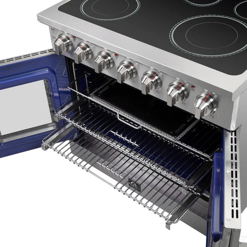 FORNO Massimo 36" 5.36 cu. ft. Freestanding French Door Electric Range with 5 Elements, FFSEL6955-36