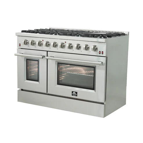 FORNO Appliance Package - 48" Gas Range and 60" Refrigerator, FBDL-005-01CAUS