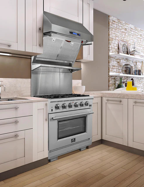 FORNO Capriasca 30″ 4.32 cu. ft. Gas Range with 5 Italian Burners in Stainless Steel, FFSGS6260-30