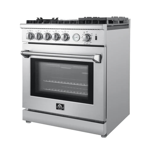 FORNO Lazio 30" 4.3 cu. ft. Gas Range with 5 Sealed Burners, Air Fryer and Griddle, FFSGS6276-30