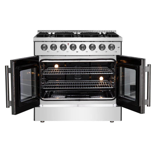 FORNO Galiano 36" 5.36 cu. ft. Dual Fuel Range with French Door in Stainless Steel, FFSGS6356-36