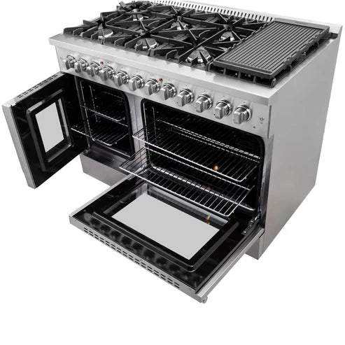 FORNO Galiano 48" 6.58 cu. ft. Dual Fuel Range with French Door in Stainless Steel, FFSGS6356-48