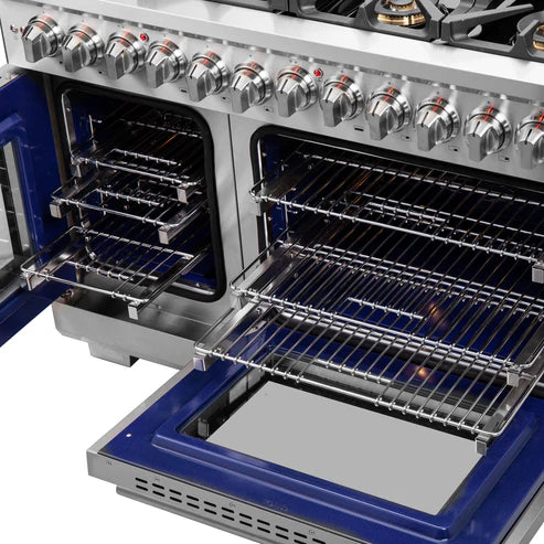 FORNO Capriasca 48" 6.58 cu. ft. Dual Fuel Range with French Door and 8 Sealed Burners, FFSGS6387-48