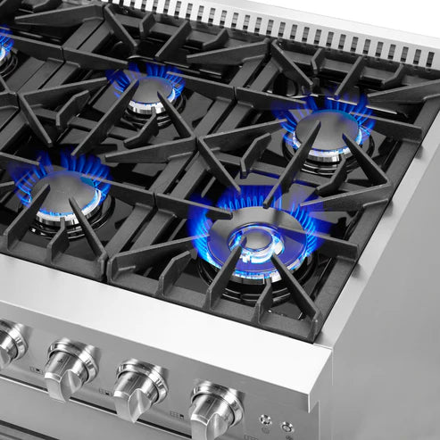FORNO Galiano 48" 6.58 cu. ft. Freestanding Gas Range with French Door and 8 Burners, FFSGS6444-48