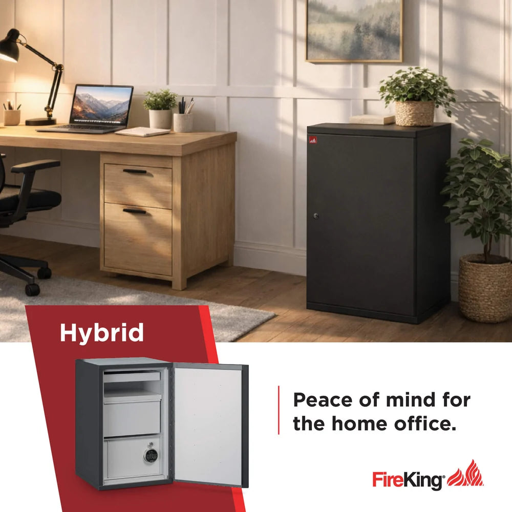 FireKing FireShield Edge Series 1-Hour Fire-Rated Storage Cabinet, Hybrid Cabinet, Black