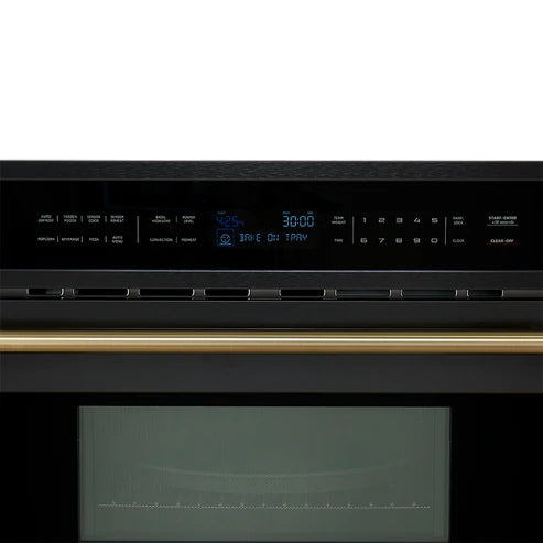 FORNO Espresso Oliena 30" 1.6 cu. ft. Built-In Microwave Oven in Black with Silver Handles, FMWDR3093-30BLK