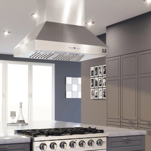 FORNO Coppito 36" 1,200 CFM Island Range Hood in Stainless Steel, FRHIS5129-36