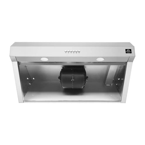 FORNO Espresso Bari 30" 400 CFM Under Cabinet Range Hood in Stainless Steel with Silver Handles, FRHUC5255-30