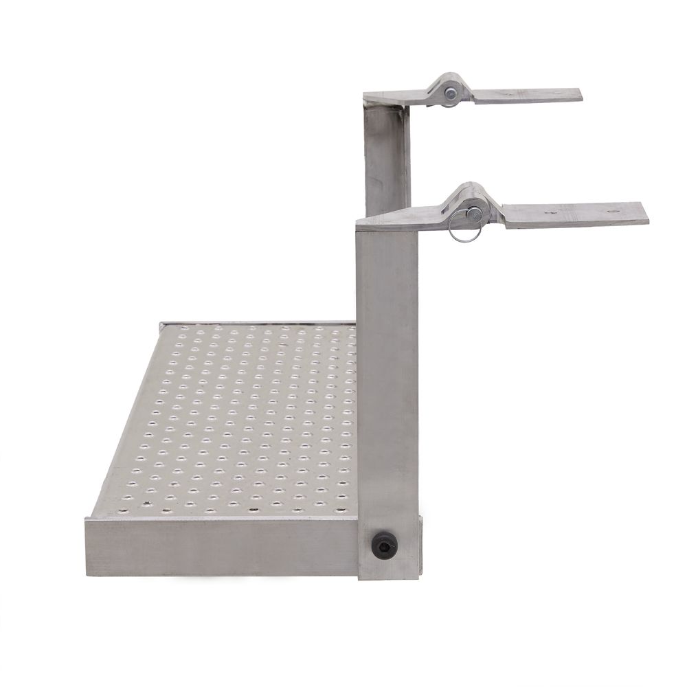 26" W Folding Aluminum Punch Plate Trailer Step