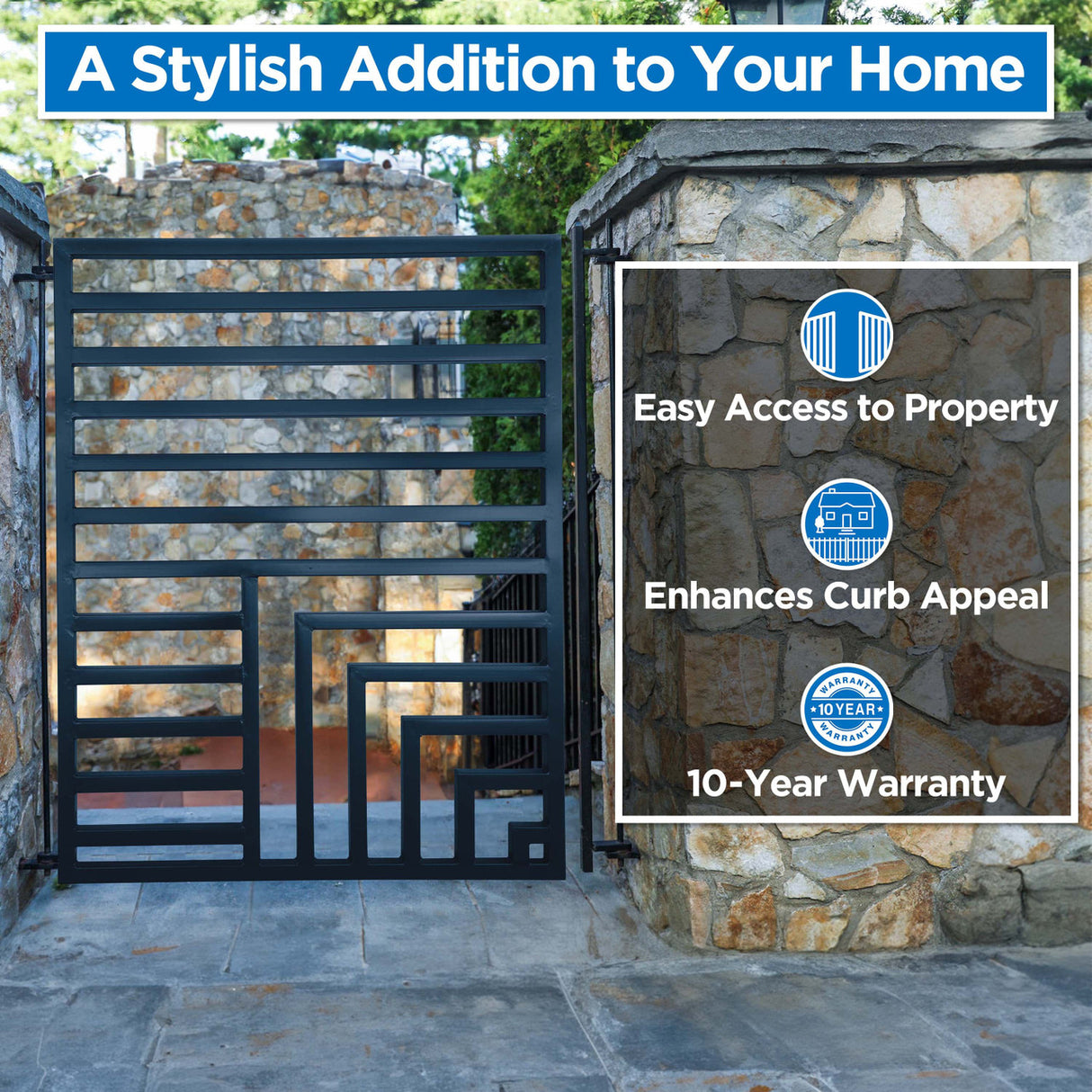Aleko Steel Pedestrian Gate - Florence Style - 5 ft.