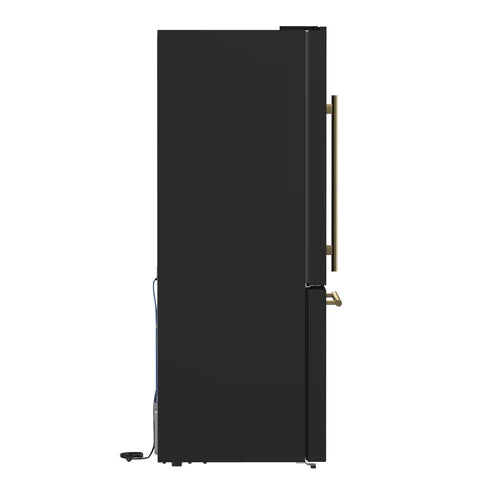 FORNO Espresso Milano 62" 34.4 cu. ft. Side-By-Side Refrigerator with Ice Maker in Black with Silver Accents, FFFFD1787-60BLK