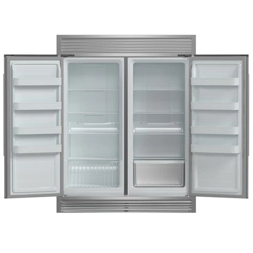 FORNO Rizzuto 60" 27.6 cu. ft. Refrigerator & Freezer in Stainless Steel with Grill Trim Kit, FFFFD1933-60S