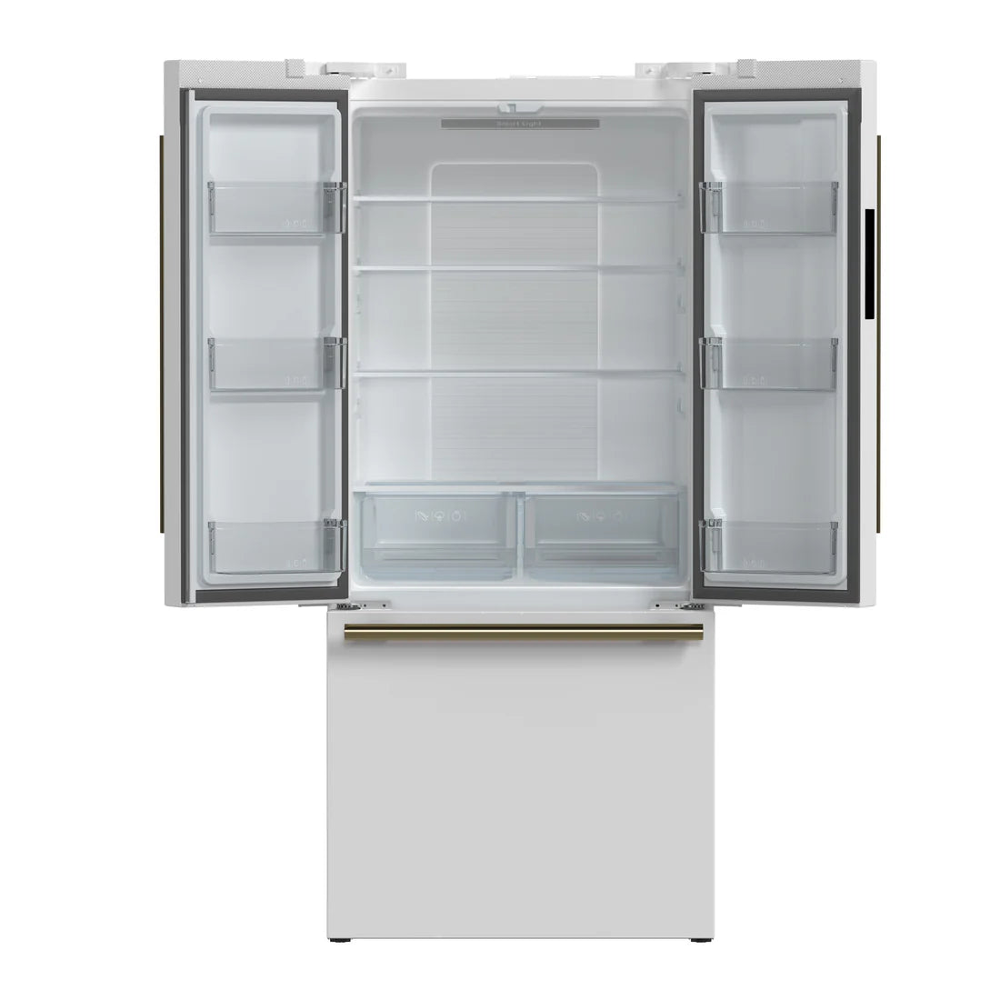 FORNO Espresso Gallipoli 30" 17.5 Cu. Ft. Refrigerator with Ice Maker in White with Silver Handles, FFFFD1974-31WHT