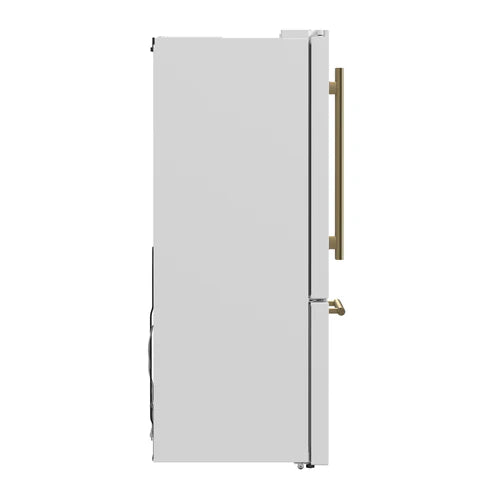 FORNO Espresso Gallipoli 30" 17.5 Cu. Ft. Refrigerator with Ice Maker in White with Silver Handles, FFFFD1974-31WHT