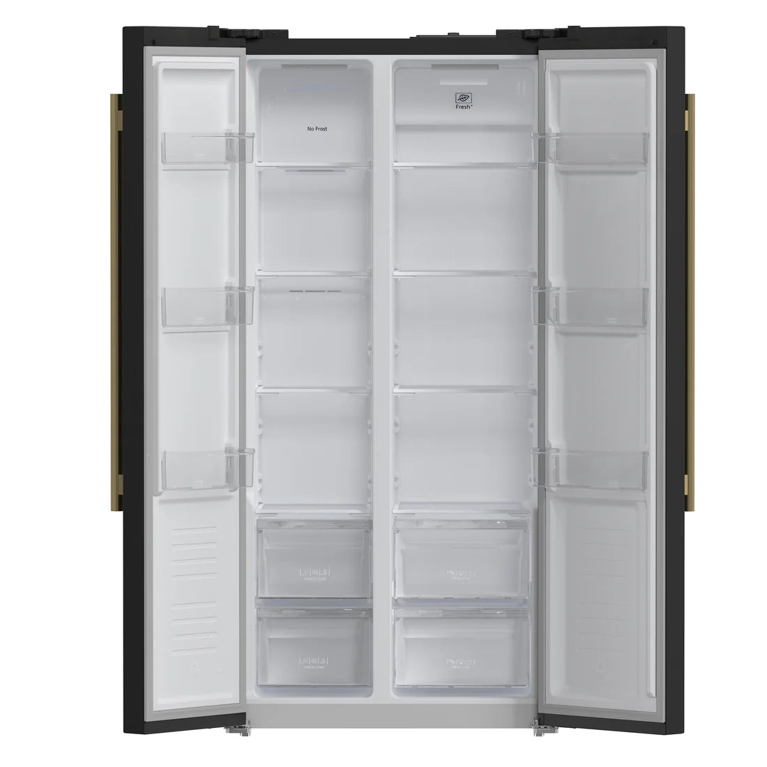 FORNO Espresso Salerno 33" 15.6 cu. ft. Refrigerator in Black with Silver Handles, FFRBI1805-33BLK