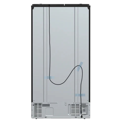 FORNO Espresso Salerno 36" 20 cu. ft. Side-By-Side Refrigerator with Water and Ice Dispenser in Black with Silver Handles