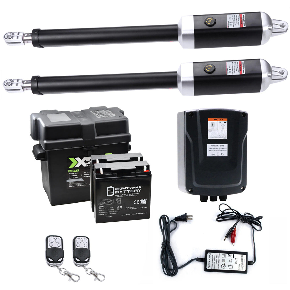 Aleko Dual Swing Gate Operator - GG1700/AS1700 AC/DC - Back-up Kit ACC2