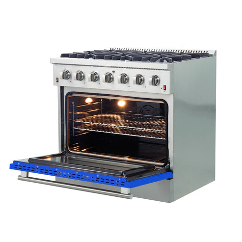 FORNO Galiano 36" 5.36 cu. ft. Gas Range with 6 Italian Burners in Blue, FFSGS6244-36BLU
