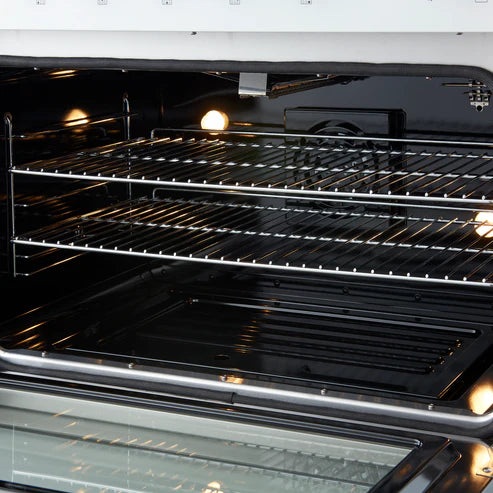 FORNO Marco 36" 5.36 cu.ft. Gas Range with 6 Burners and Temperature Gauge in White with Antique Brass Accents, FFSGS6277-36WHT