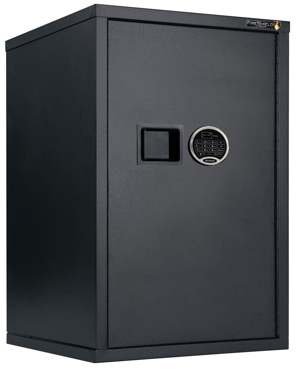 FireKing FireShield 34" High 2-Shelf Fireproof Storage Cabinet, Add Electronic Lock, Black