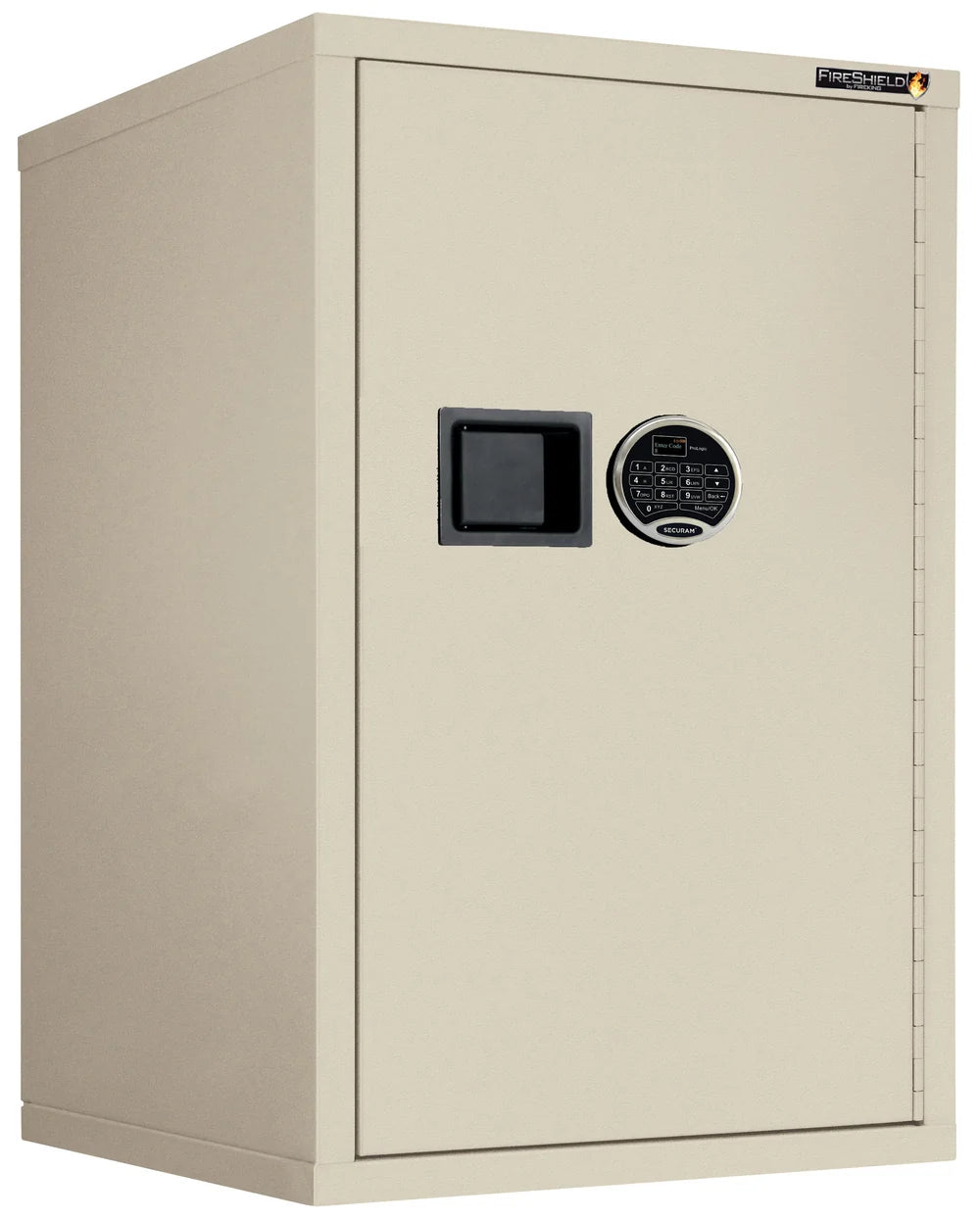 FireKing FireShield 34" High 2-Shelf Fireproof Storage Cabinet, Add Electronic Lock, Parchment