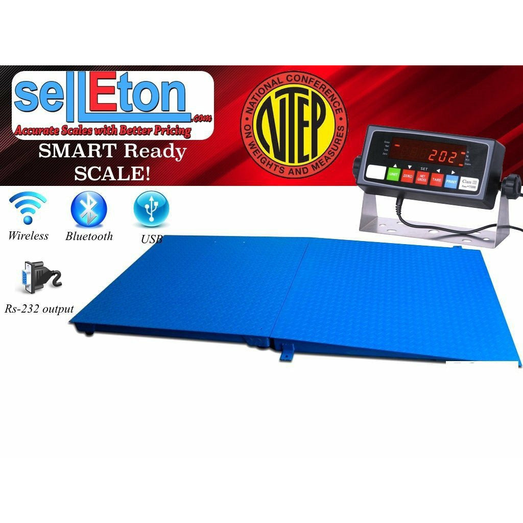 Prime Scales NTEP 5' x 7' (60'' x 84'') Selleton Floor scale with Ramp 10,000 lbs x 2 lb/ Industrial