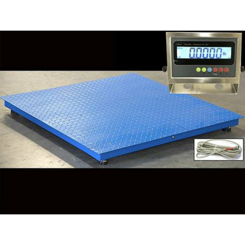 Prime Scales 60" x 60" Industrial Floor Scale with Stainless Steel Indicator Selleton l 2500 lbs x .5