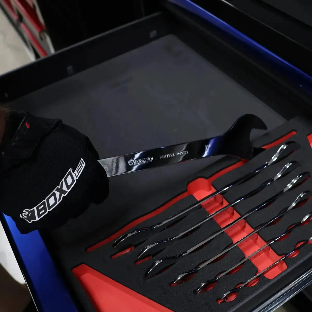 Boxo 7-Piece SAE Ultra-Thin Double Open End Wrench Set | 1/3 Drawer EVA Foam