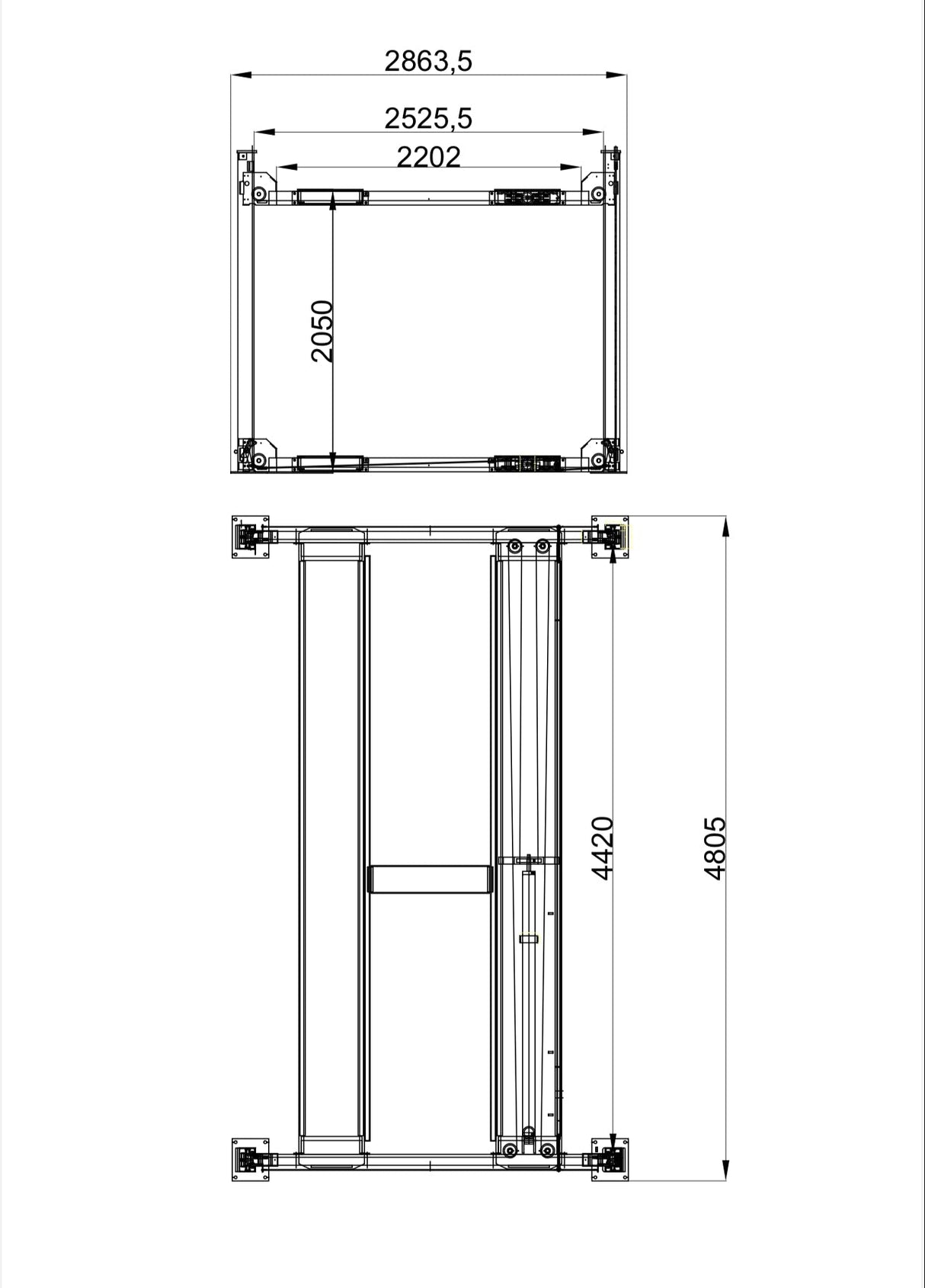 Katool 9,500lbs Heavy Duty 4 Post Storage Car Lift 4H950