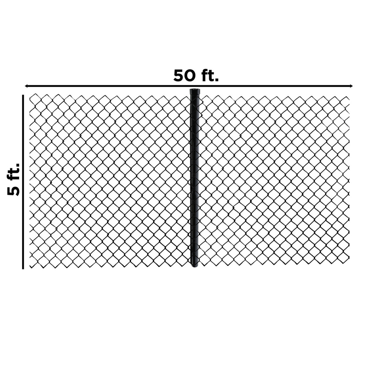 Aleko Galvanized Steel Chain Link Fence – Complete Kit – 5x50 ft. – 9.5 AW Gauge - Black