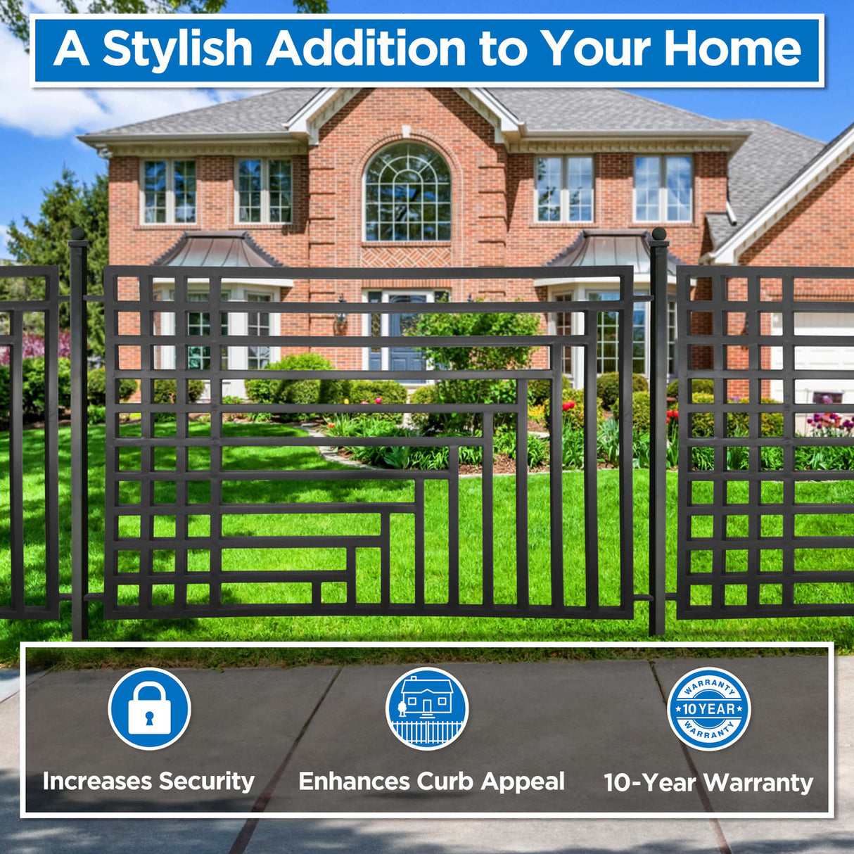 Aleko 2-Panel Fence Kit – KYIV Style – 8x5 ft.