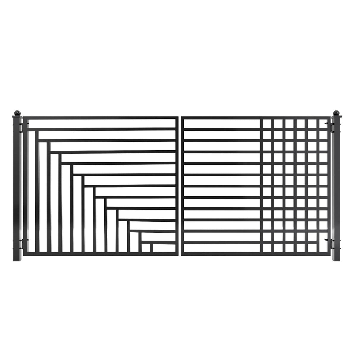 Aleko Steel Dual Swing Driveway Gate - Kyiv Style - 18 x 6 Feet