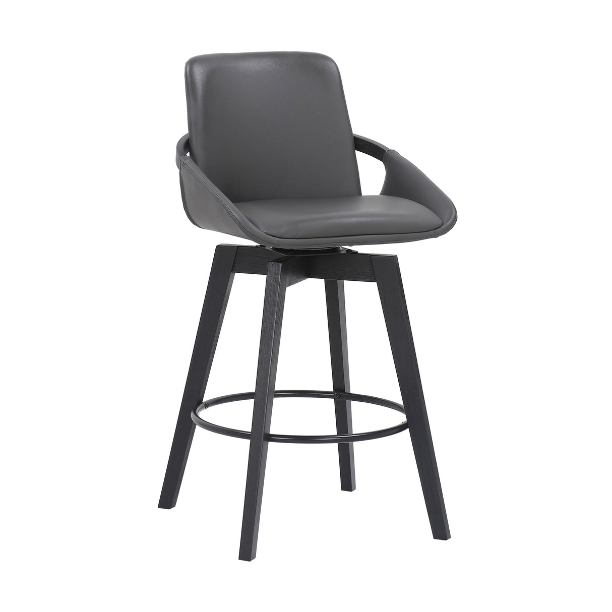 Baylor Swivel Barstool in Luxurious Faux Leather - Stylish & Durable Wood Frame for Modern Homes