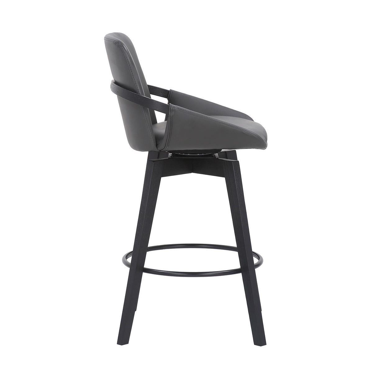 Baylor Swivel Barstool in Luxurious Faux Leather - Stylish & Durable Wood Frame for Modern Homes