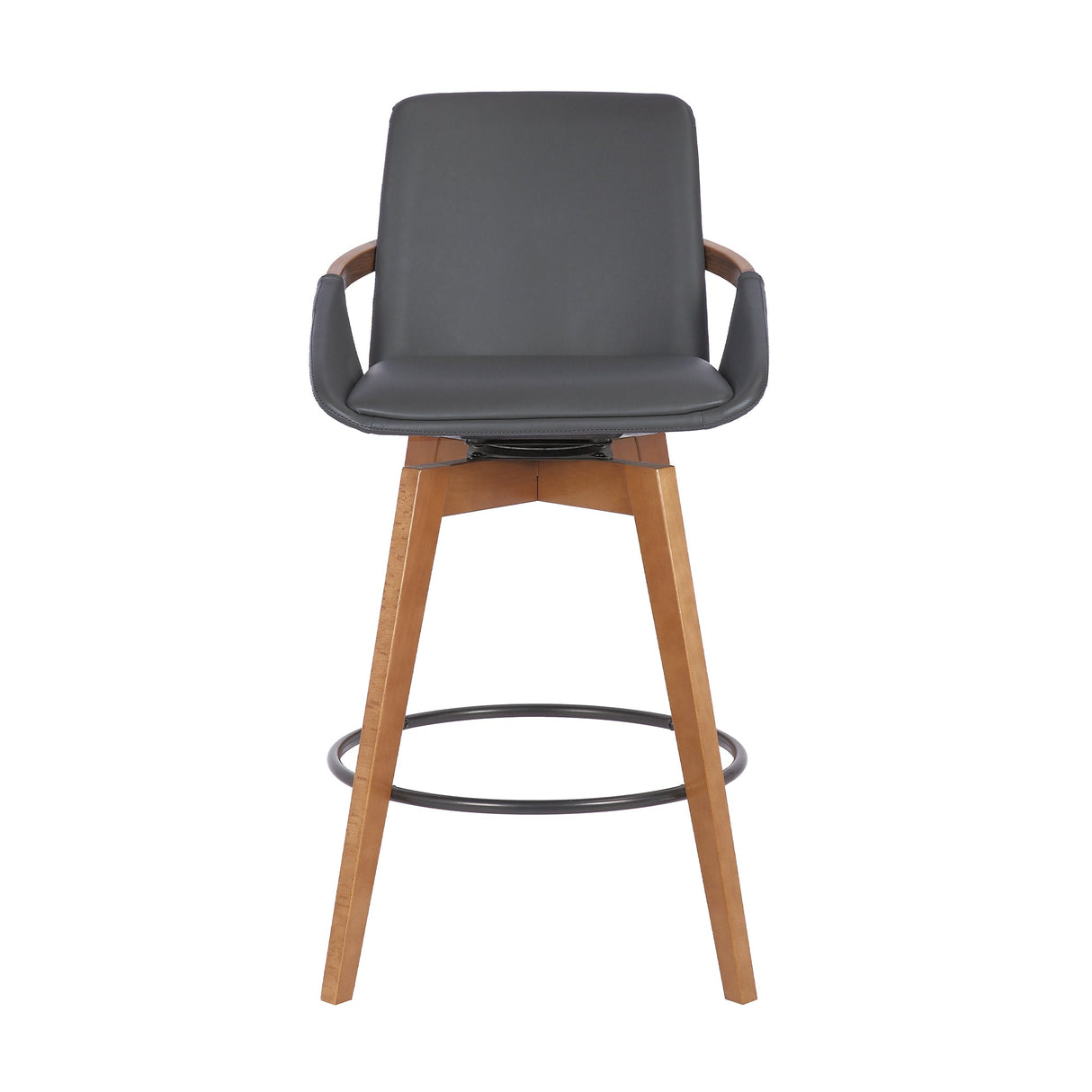 Baylor Swivel Barstool in Luxurious Faux Leather - Stylish & Durable Wood Frame for Modern Homes