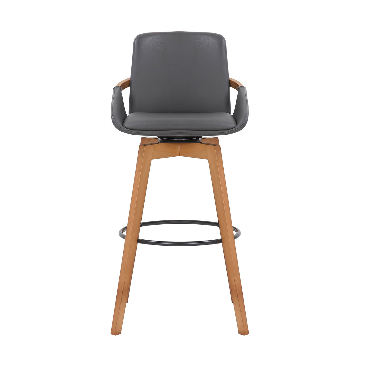 Baylor Swivel Barstool in Luxurious Faux Leather - Stylish & Durable Wood Frame for Modern Homes