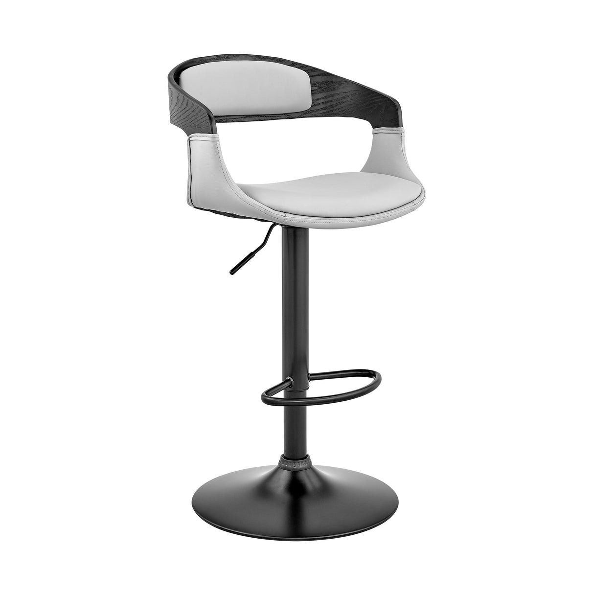 Benson Adjustable Faux Leather Bar Stool with 360-Degree Swivel and Ergonomic Comfort Design