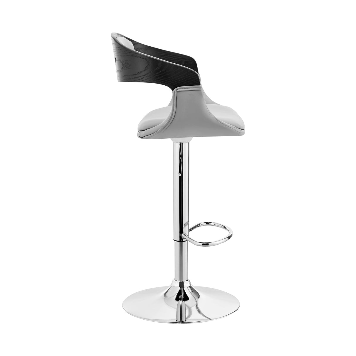 Benson Adjustable Faux Leather Bar Stool with 360-Degree Swivel and Ergonomic Comfort Design