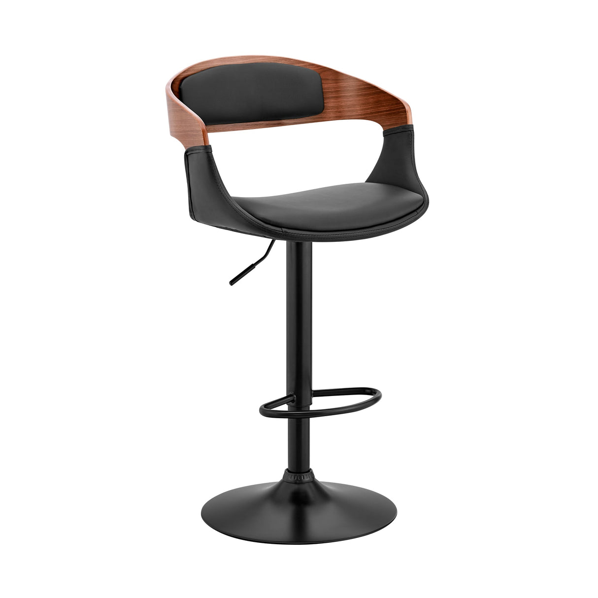Benson Adjustable Faux Leather Bar Stool with 360-Degree Swivel and Ergonomic Comfort Design