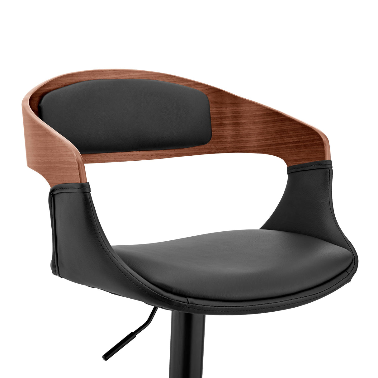 Benson Adjustable Faux Leather Bar Stool with 360-Degree Swivel and Ergonomic Comfort Design