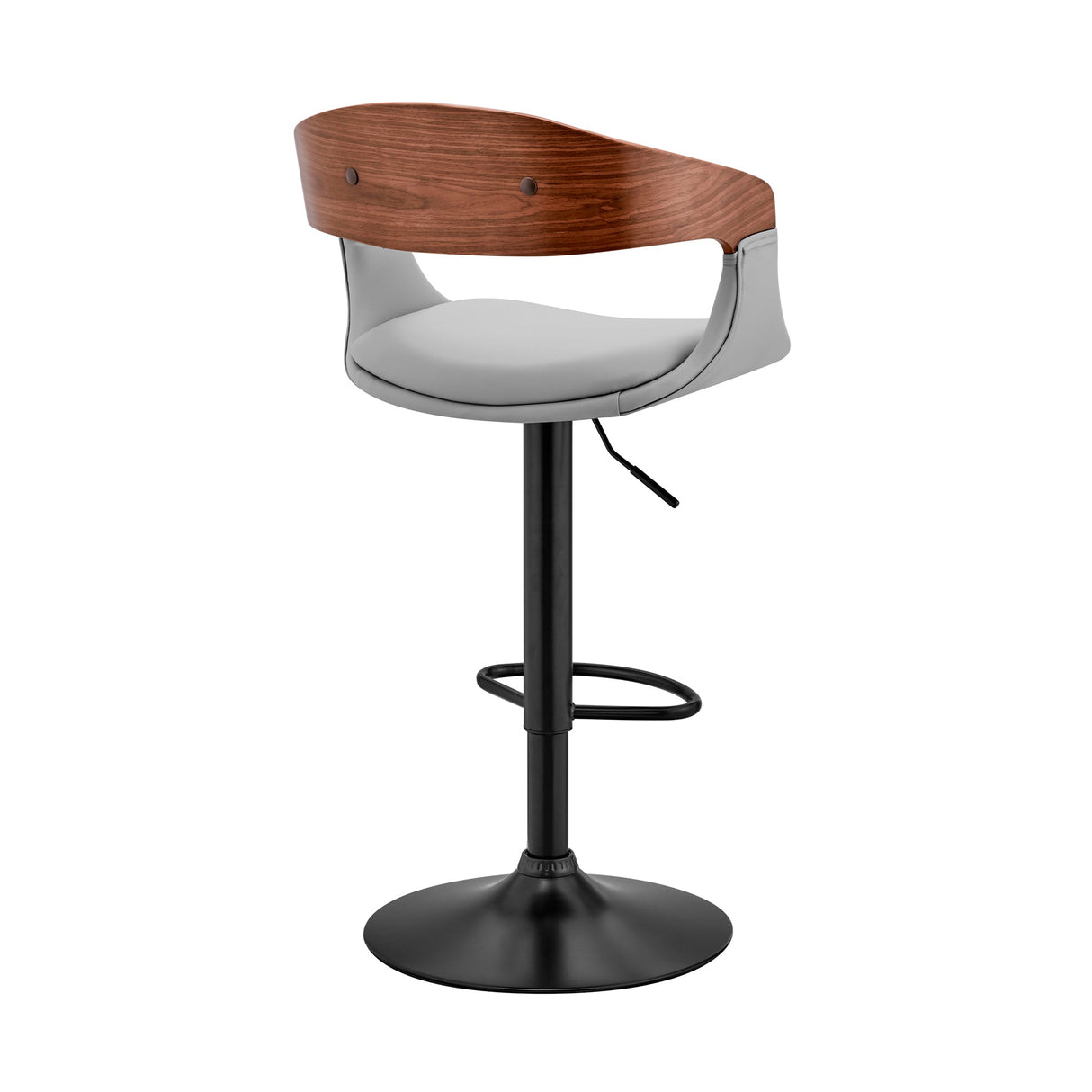 Benson Adjustable Faux Leather Bar Stool with 360-Degree Swivel and Ergonomic Comfort Design